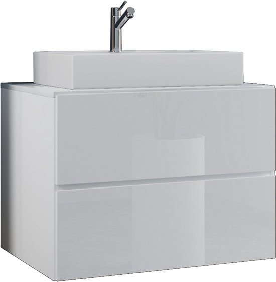 Badkamermeubelset Differnz Providence Met Keramiek Wastafel 60 Cm Wit Inc Spiegelkast