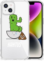 Siliconen Hoesje Geschikt voor iPhone 14 Telefoon Hoesje met doorzichtige rand Cactus Poo