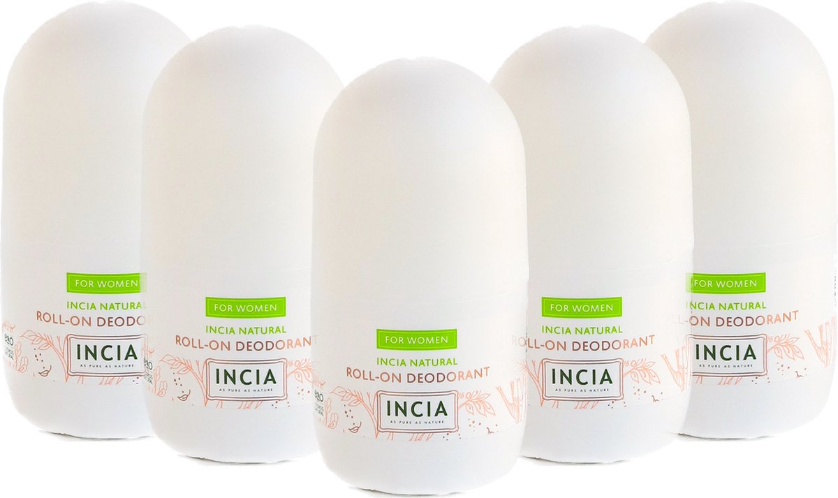 INCIA Natuurlijke Deodorant voor Vrouwen | 5 x Natuurlijke deodorant: de beste deodorant tegen zweetoksels | Ecocert goedgekeurd ingrediënt | Van natuurlijke oorsprong | Dierproefvrij.