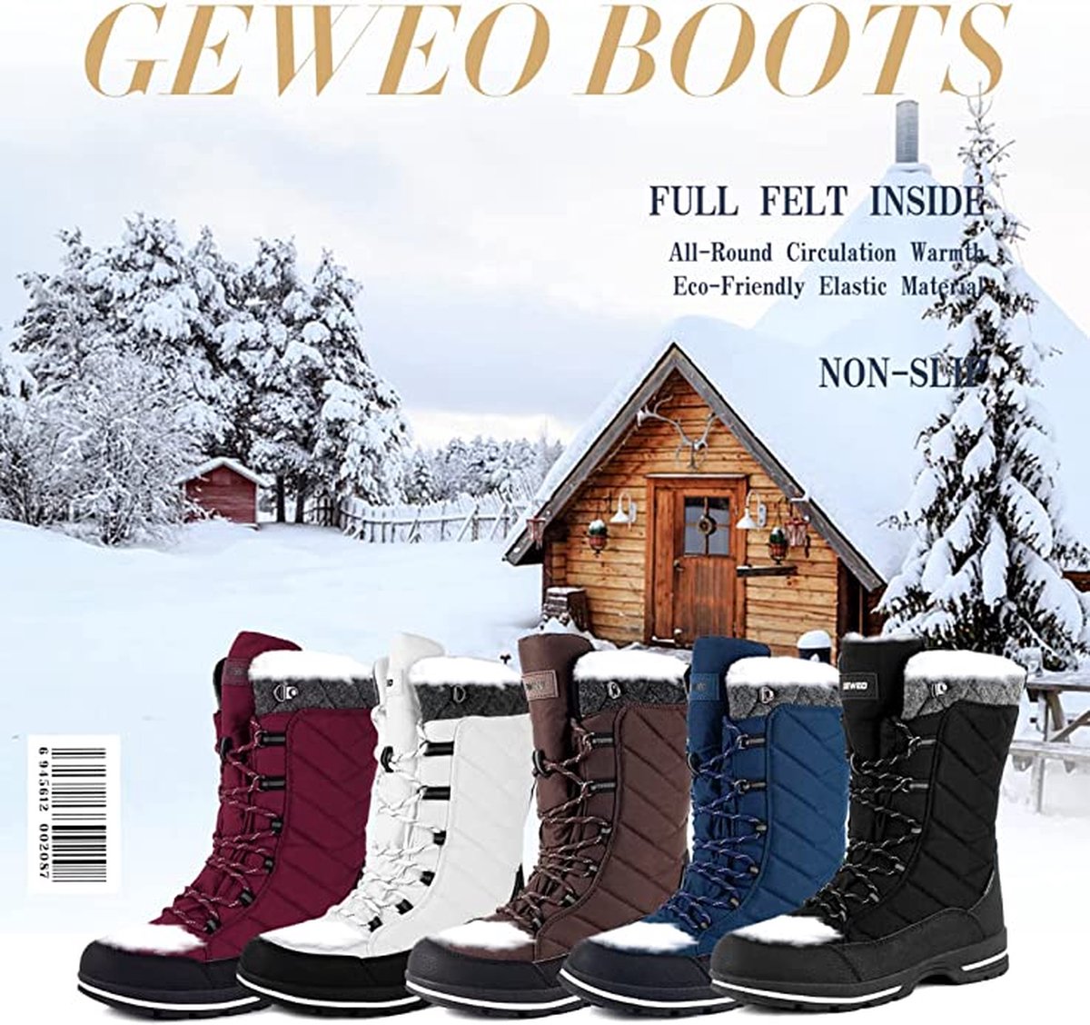Eece Toe Cap Laarzen Mode Vrouwen Winter Waterdicht Plat Warm Houden Warme Sneeuwlaarzen Comfortabele Mid Laarzen Schoenen Platte Sneeuwlaarzen Voor Vrouwen Dames Lange Zwarte Laarzen, Grijs, 39.5 EU