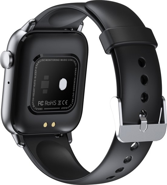 SAMTECH Smartwatch - Heren & Dames – horloge – met HD Touchscreen - Stappenteller, Calorie Teller, Slaap meter – Geschikt voor Samsung, iPhone, Apple iOS, Android en meer - Zwart - Samtech