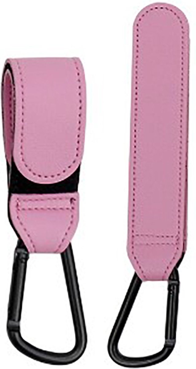 Kinderwagen tassenhaakjes - Buggy haakjes - Babywagen - Haakjes voor tassen - Set van 2 - Roze - Merkloos