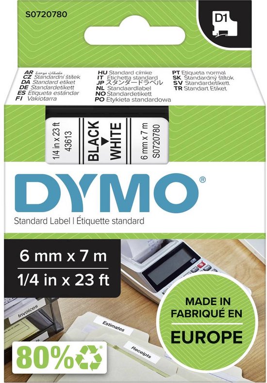 DYMO Etikettenband 3D Professional, 6 Mm X 3 M, Blau – Für DYMO 1575 Etikettendrucker