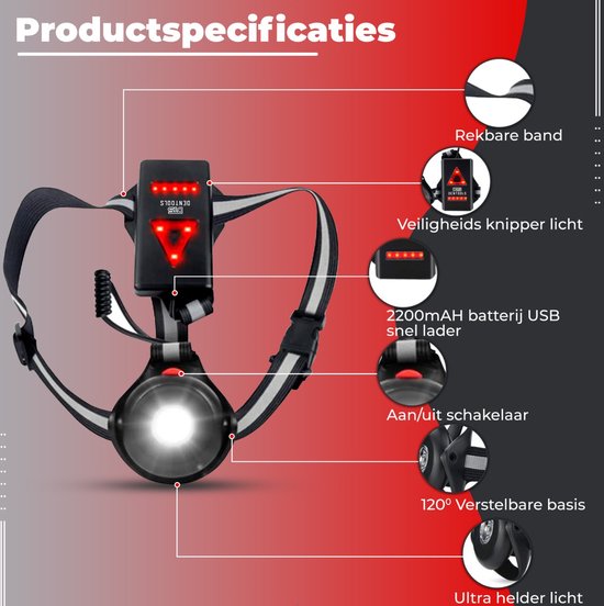 ARISENN Siècle des Lumières de Course RECHARGEABLES - Harnais Led - Gilet  Led 