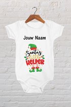 Hospitrix Sinterklaas Baby Rompertje met tekst "Santa's Little Helper" Maat M 62/68 | Sinterklaas | Baby Romper | Cadeau | Pietje |