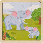 Playtive Houten puzzel olifant 18 x 18 x 1cm