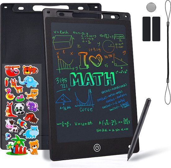 TECJOE 2 stuks lcd-schrijftablet, 10 inch kleurrijk doodle board voor kinderen, elektronische tekentablet, tekenpads, cadeaus voor 3 - 6 jaar (roze en