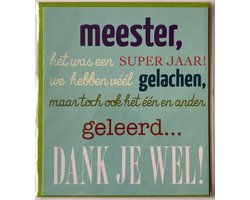 Mailbox - wenskaart met enveloppe - meester dank je wel
