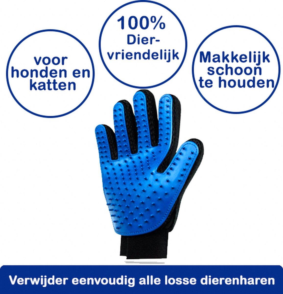 Vachthandschoen voor honden, katten, konijnen en andere huisdieren dierenhaarverwijderaar handschoenen, 100% diervriendelijk