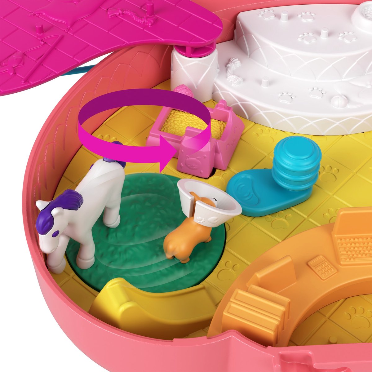 Polly pocket coffret toilettage caniche mini monde avec figurines