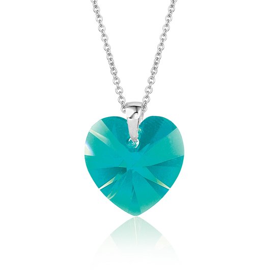 Montebello Ketting Fleur HZ55 - Swarovski® Hart - 925 Zilver Gerhod. - Ø14mm - 45cm