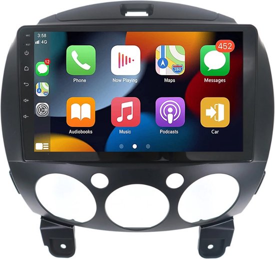 BG4U - Android navigatie radio geschikt voor Mazda 2 2007-2013 met Apple Carplay en Android Auto