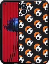 Nothing Phone (1) Hoesje Zwart Soccer Ball Orange Shadow - Designed by Cazy