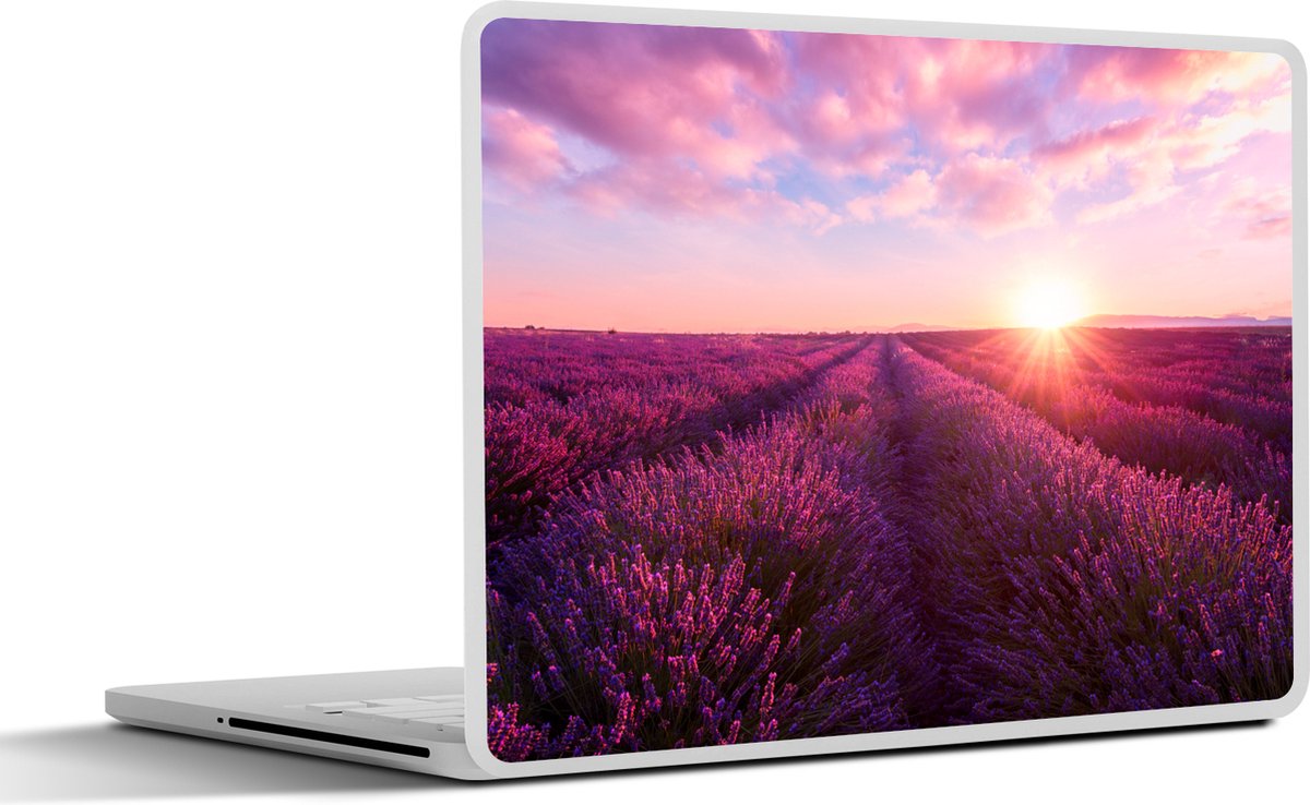 Laptop sticker - 15.6 inch - Lavendel - Bloemen - Frankrijk - 36x27,5cm - Laptopstickers - Laptop skin - Cover