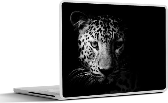 Autocollant pour ordinateur portable - 10,1 pouces - Panthère - Animaux sauvages - Zwart et blanc - Animaux - 25x18cm - Autocollants pour ordinateur portable - Peau pour ordinateur portable - Couverture