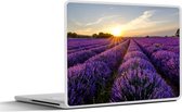 Laptop sticker - 13.3 inch - Lavendel - Bloemen - Zonsondergang - Paars - 31x22,5cm - Laptopstickers - Laptop skin - Cover
