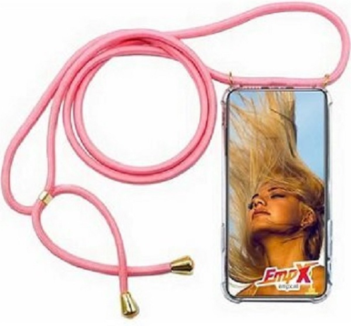 Samsung A10S Hoesje Met Koord Roze