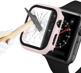 (2 Stuks) Apple Watch 4/5/6/SE 44mm Siliconen Bescherm Case - Apple Watch Hoesje - Screenprotector Voor Apple Watch - Bescherming iWatch - Transparant/Rose