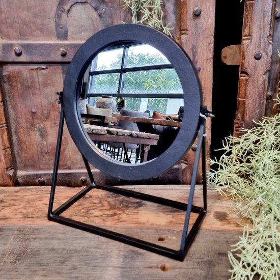 Miroir rond noir de style AnLi en Standard
