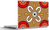 Laptop sticker - 10.1 inch - Design - Bloemen - Stippen - 25x18cm - Laptopstickers - Laptop skin - Cover