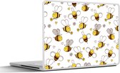 Laptop sticker - 10.1 inch - Bij - Bloemen - Hart - Patronen - 25x18cm - Laptopstickers - Laptop skin - Cover