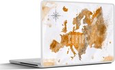 Sticker pour ordinateur portable - 10,1 pouces - Wereldkaart - Europe - Couleur
