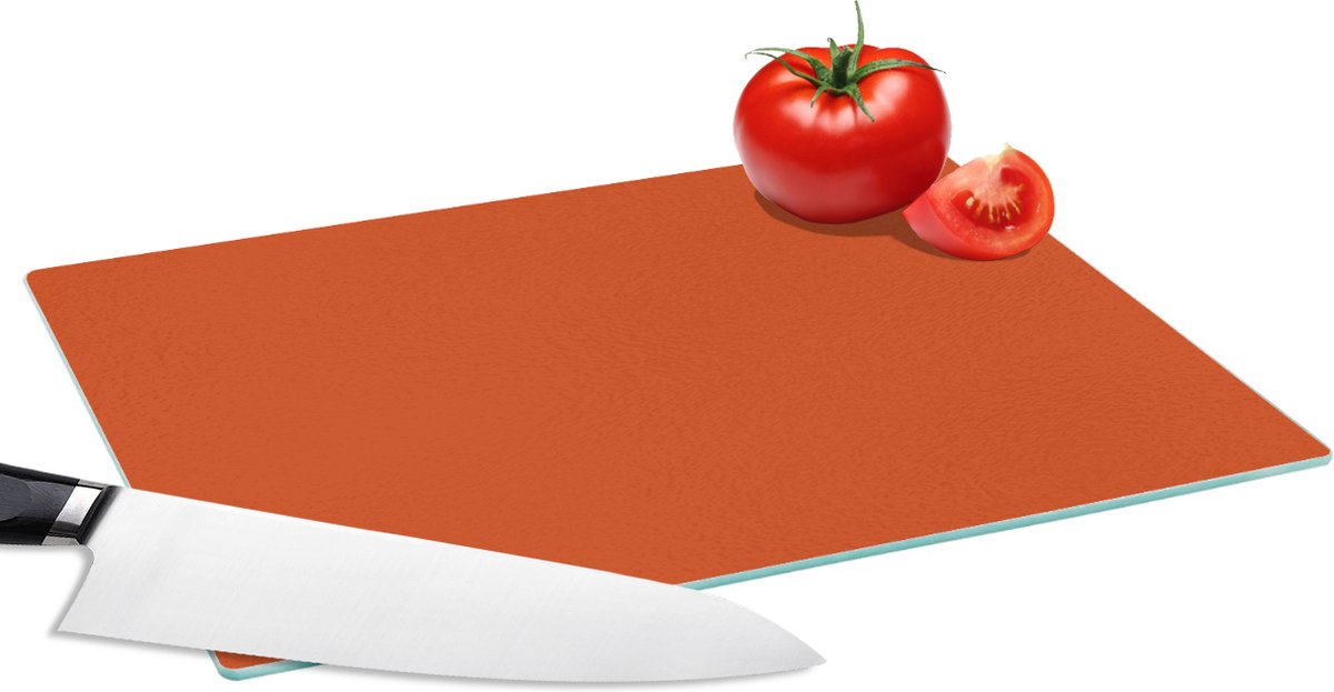 Glazen Snijplank - 28x20 - Sienna - Aarde - Kleuren - Effen - Snijplanken Glas