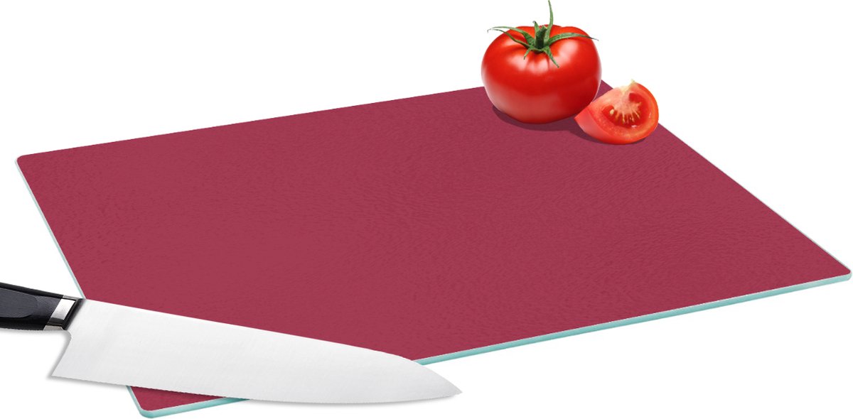 Glazen Snijplank - 39x28 - Rood - Effen kleur - Snijplanken Glas