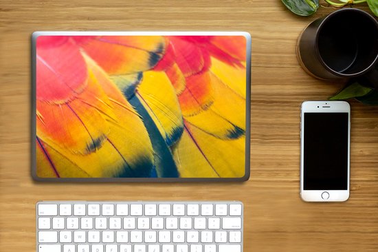 Laptop sticker - 12.3 inch - Veren structuur van een papegaai - 30x22cm - Laptopstickers - Laptop skin - Cover