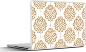 Laptop sticker - 10.1 inch - Vintage - Bloemen - Goud - Design - 25x18cm - Laptopstickers - Laptop skin - Cover
