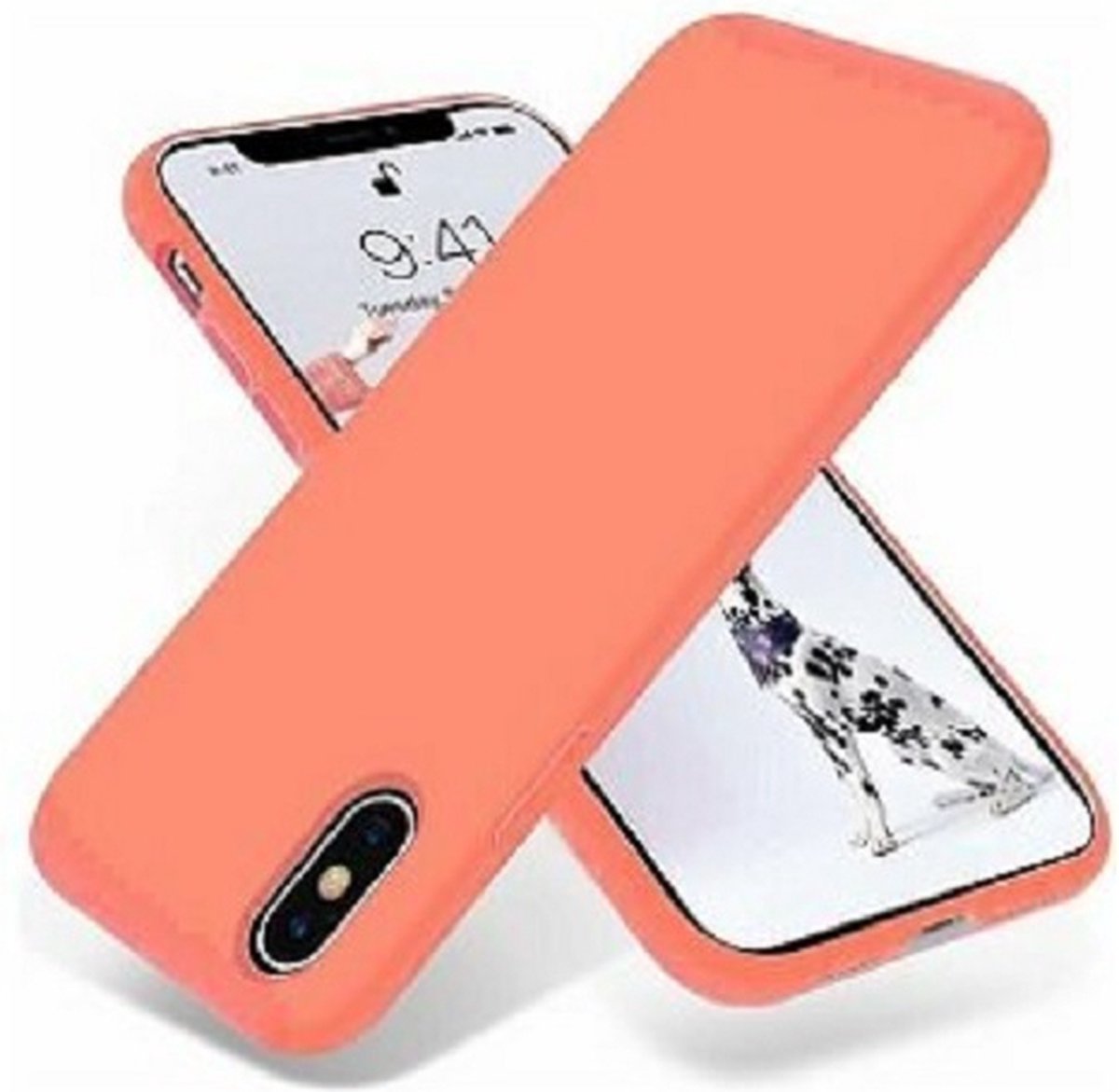 iPhone X Siliconen Hoesje Pastelkleur Zalm