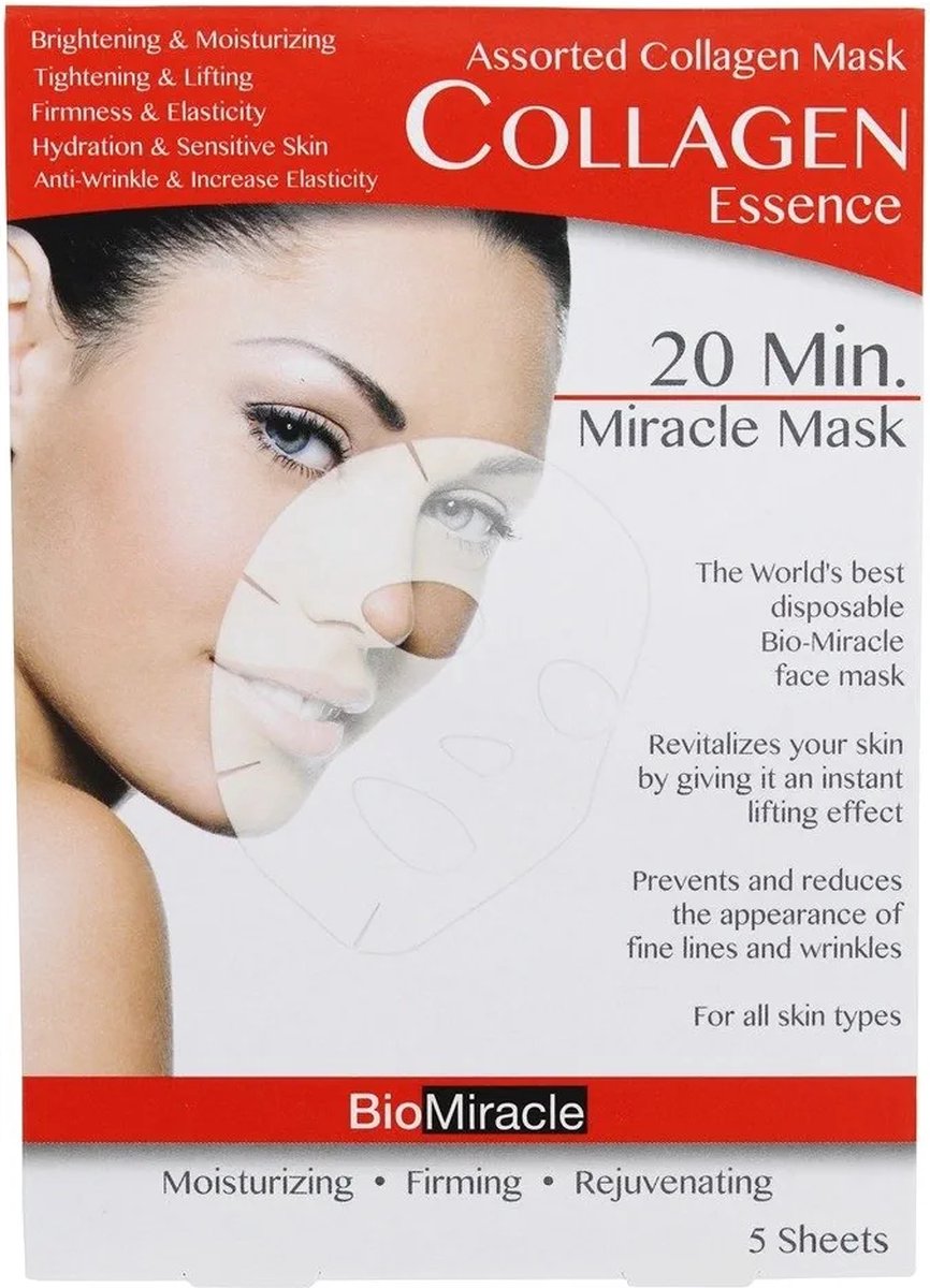 20 Minute Miracle Assortated Collagen Essence Gezichtsmasker | 5 stuks BioMiracle