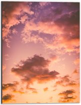 WallClassics - Dibond - Pastelkleurige Wolken - 30x40 cm Foto op Aluminium (Wanddecoratie van metaal)
