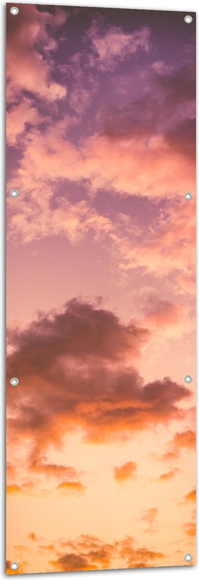 WallClassics - Tuinposter – Pastelkleurige Wolken - 50x150 cm Foto op Tuinposter  (wanddecoratie voor buiten en binnen)