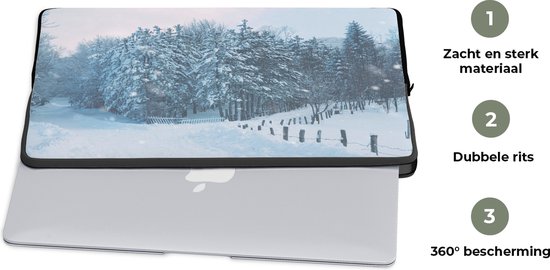 Housse pour ordinateur portable 17 pouces - Forêt - Neige - Hiver - Housse pour ordinateur portable