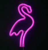 Neon led lamp - Flamingo - Roze - 29 x 14 cm - Incl. 3 AA batterijen - Neon Verlichting - Wandlamp