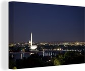Canvas Schilderij Skyline Washington DC bij nacht - 120x80 cm - Wanddecoratie