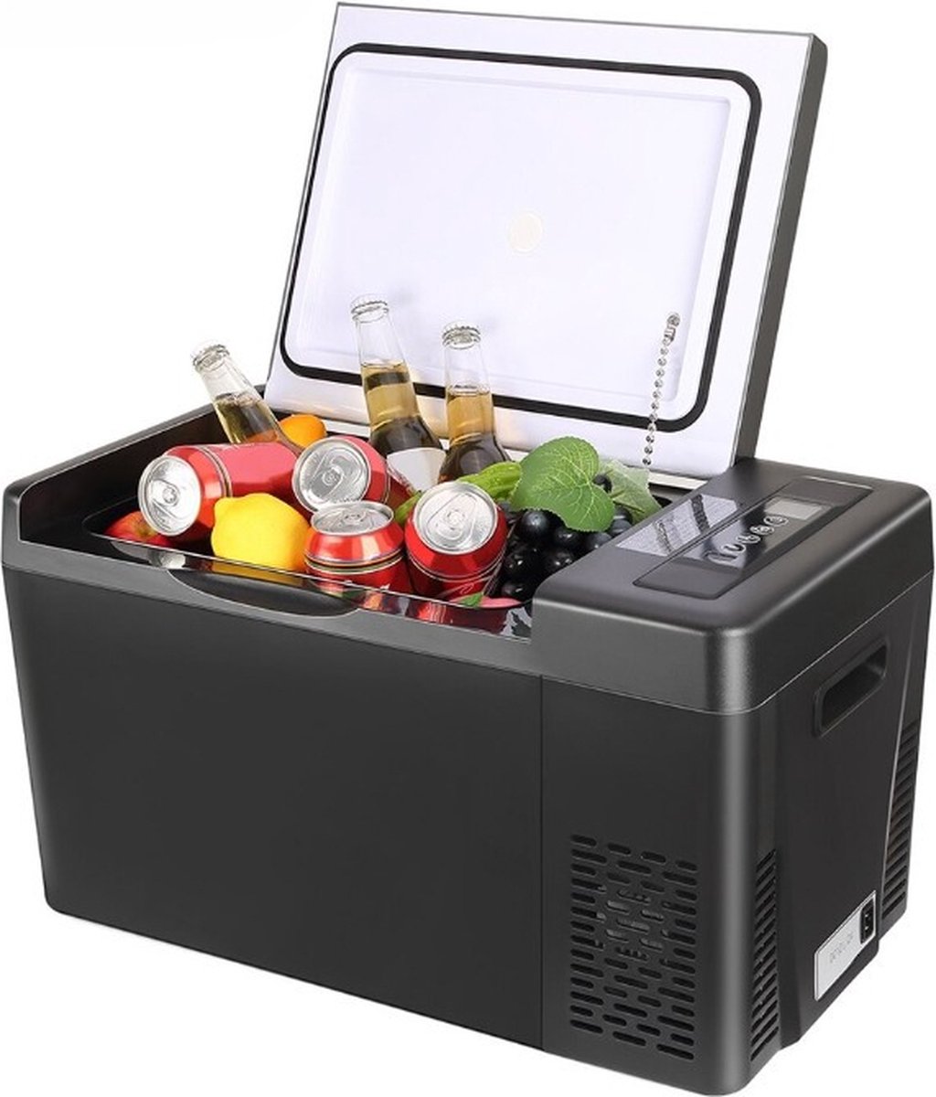 SONTRIX Mini Koelkast - 22L - 4 Laadmogelijkheden - Mini Vriezer - Koelbox - Voor Auto/Vrachtwagen - Camping - Zwart