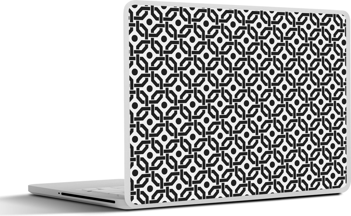 Laptop sticker - 14 inch - Zwart - Geometrie - Design - 32x5x23x5cm - Laptopstickers - Laptop skin - Cover