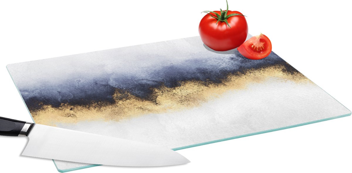 Glazen Snijplank - 39x28 - Abstract - Goud - Luxe - Snijplanken Glas