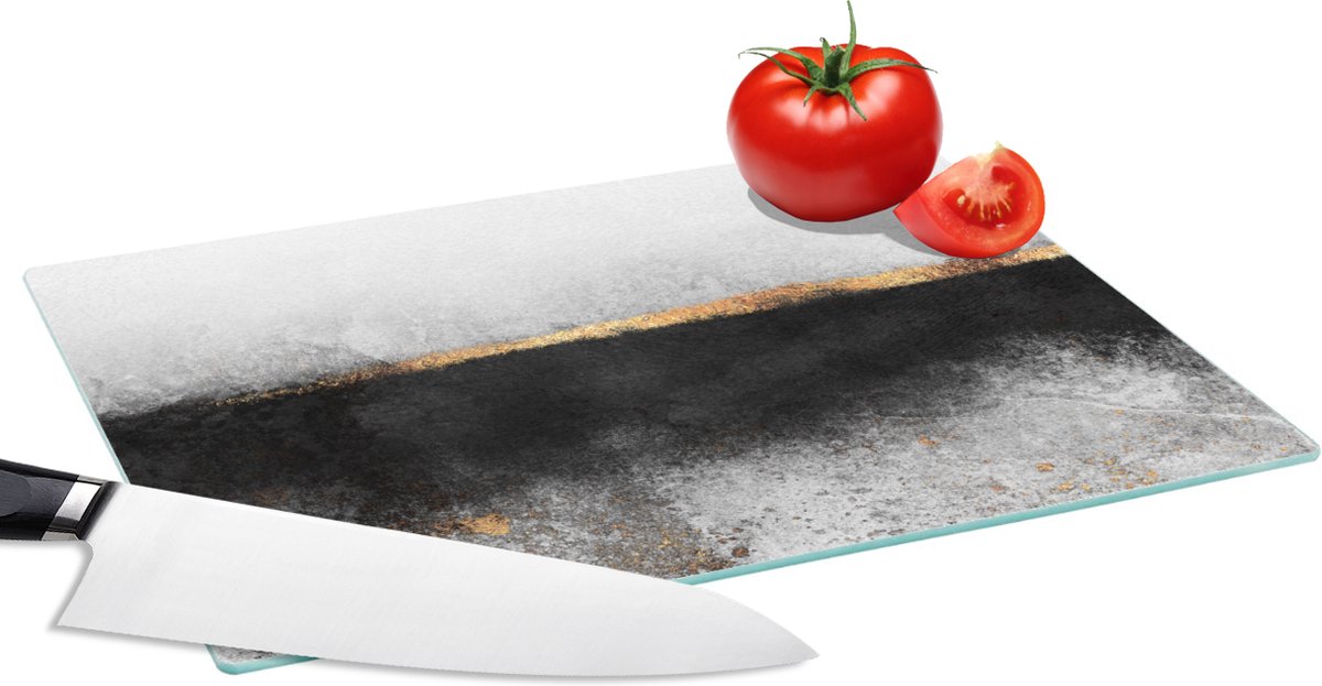 Glazen Snijplank - 28x20 - Goud - Abstract - Luxe - Snijplanken Glas