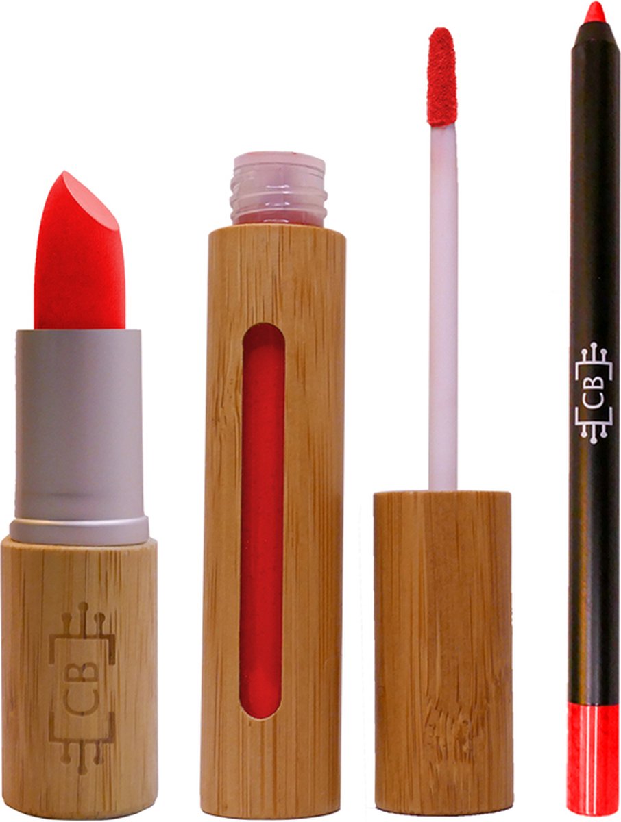 Cosm.Ethics Bar Duurzame veganistische makeup lippen kerst cadeau matte - Rood