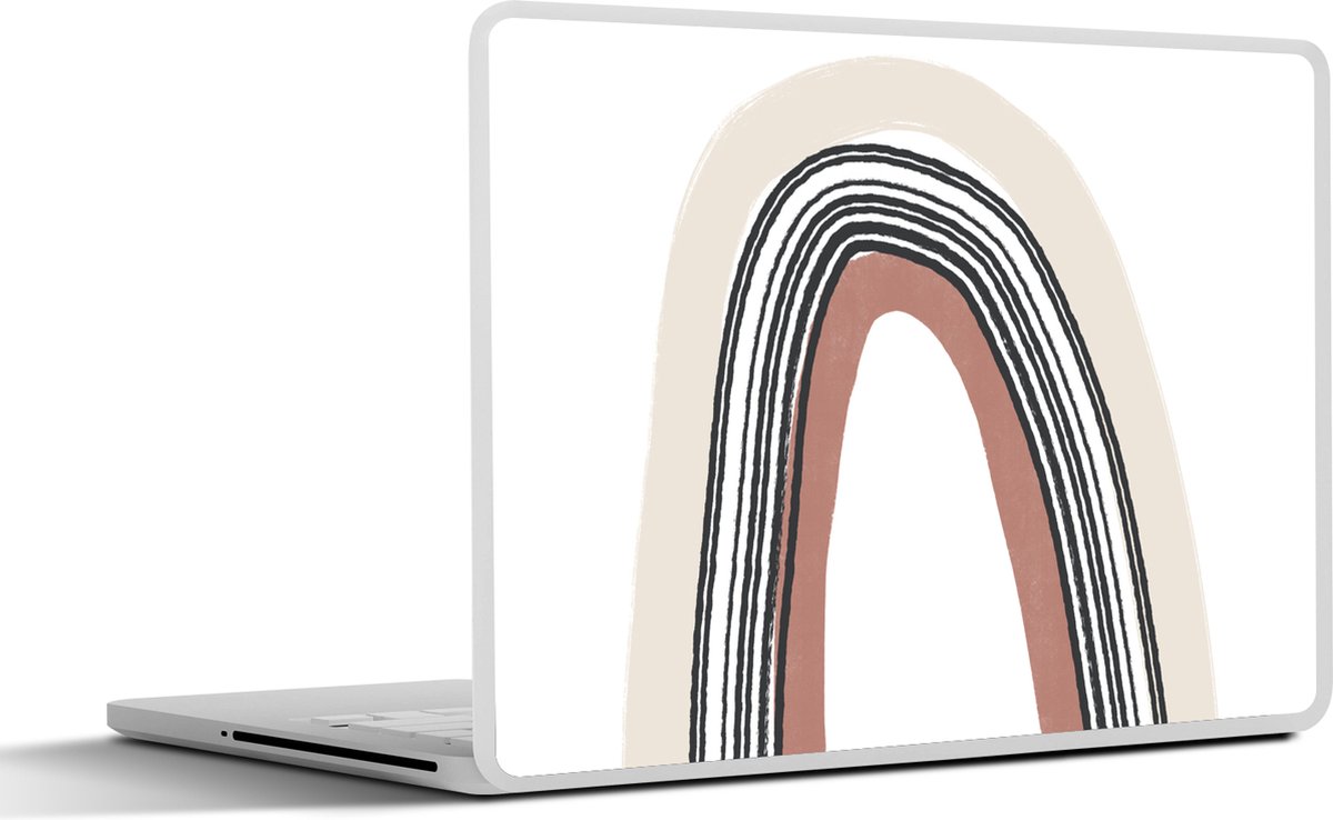 Laptop sticker - 17.3 inch - Regenboog - Pastel - Design - 40x30cm - Laptopstickers - Laptop skin - Cover