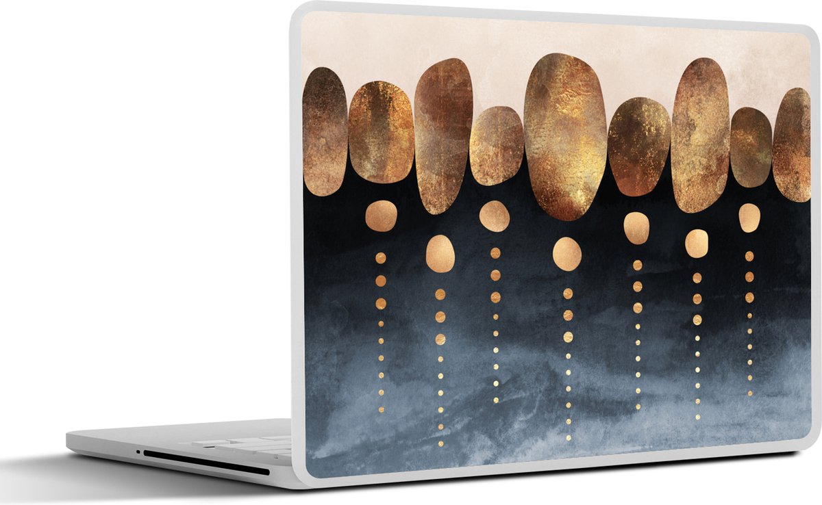 Laptop sticker - 11.6 inch - Goud - Abstract - Luxe - 30x21cm - Laptopstickers - Laptop skin - Cover