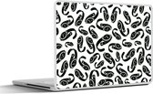 Laptop sticker - 17.3 inch - Horloge - Zwart Wit - Patronen - 40x30cm - Laptopstickers - Laptop skin - Cover