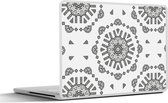 Laptop sticker - 12.3 inch - Mandala - Patronen - Zwart Wit - 30x22cm - Laptopstickers - Laptop skin - Cover