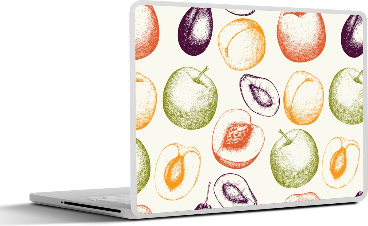 Laptop sticker - 17.3 inch - Patroon - Eten - Illustratie - 40x30cm - Laptopstickers - Laptop skin - Cover