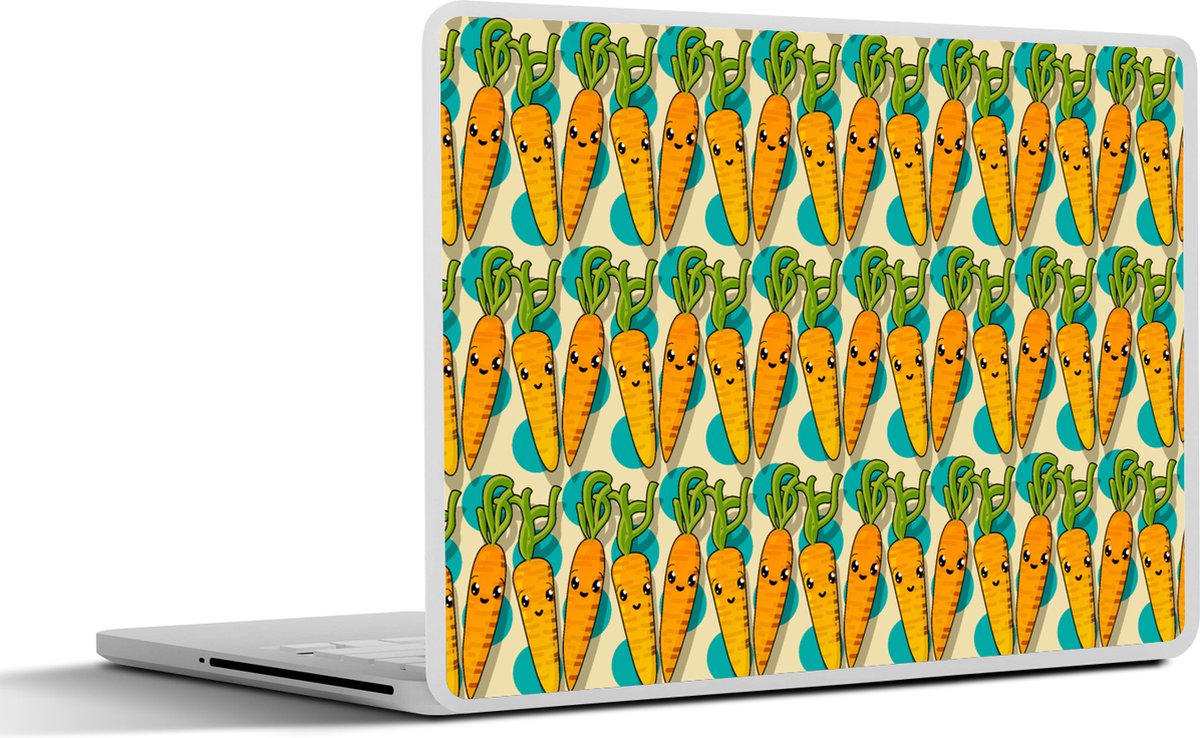 Laptop sticker - 15.6 inch - Patroon - Eten - Wortel - 36x27,5cm - Laptopstickers - Laptop skin - Cover