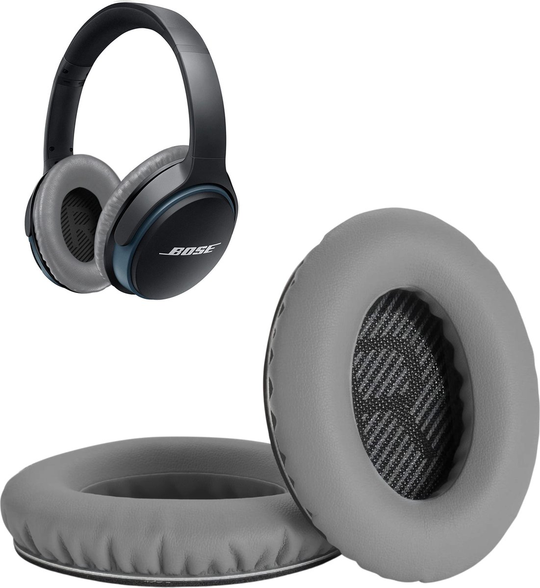 Set Oorkussens geschikt voor Bose QuietComfort 35 ii / 35 / 25 / 15 / 2 / Soundtrue - Soundlink Around-Ear AE2 / AE2W / AE2I - Oorkussens voor koptelefoon - Ear pads headphones grijs