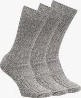 3-Paar - Noorse Sokken - Maat 43-45 - Grijs - Warme Huissokken - Werksokken - Wintersokken - Wollen Sokken - 43-45 - 3-Paar